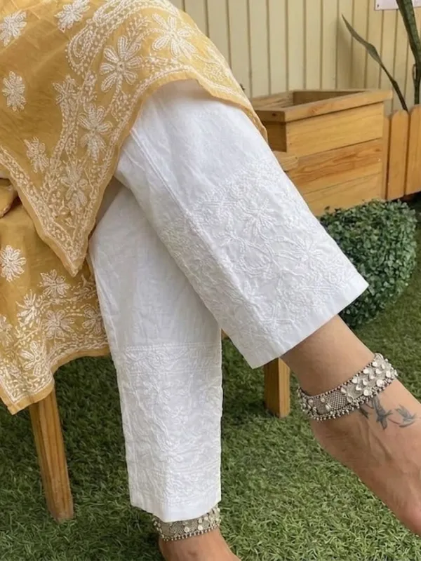 Noor-e-Chikan_Pure_Cotton_Stretchable_Pants_White