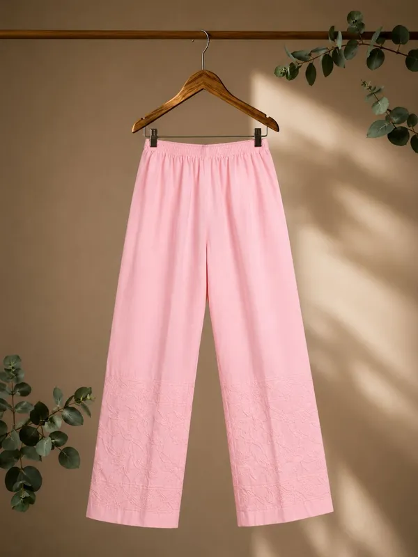 Noor-e-Chikan_Pure_Cotton_Stretchable_Pants_Pink