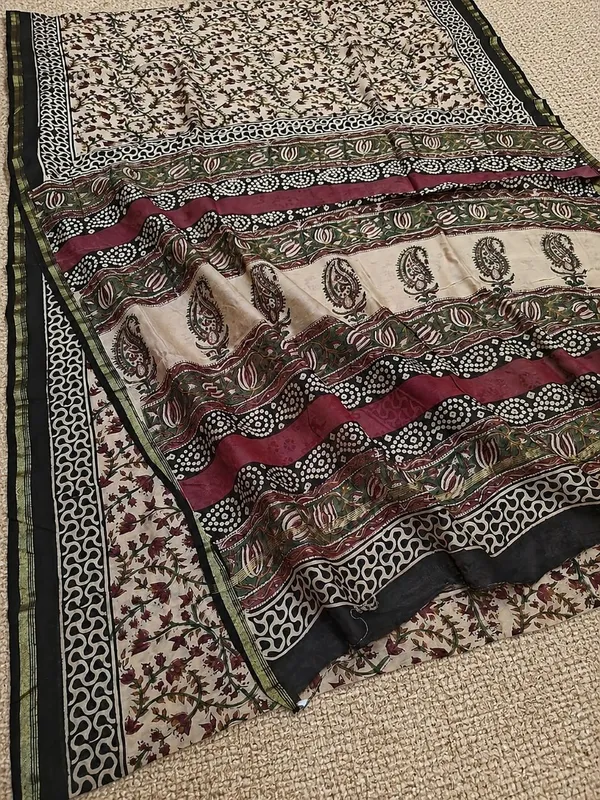 Kalamkari_Suvidha_Chanderi_Silk_Saree_Walm_Beige