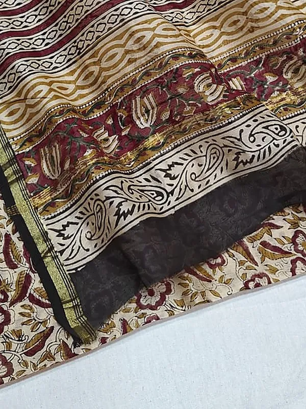Kalamkari_Suvidha_Chanderi_Silk_Saree_Calm_Beige