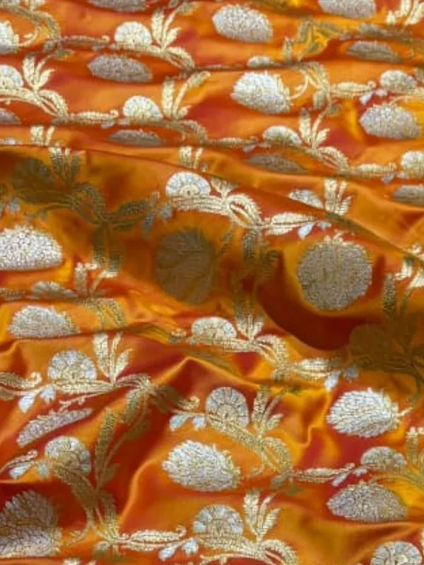 Aviora_Jaal_Mashru_Katan_Silk_Saree_Golden_Yellow