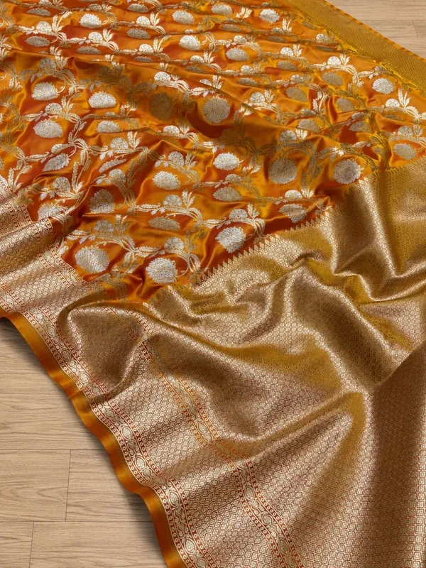 Aviora_Jaal_Mashru_Katan_Silk_Saree_Golden_Yellow