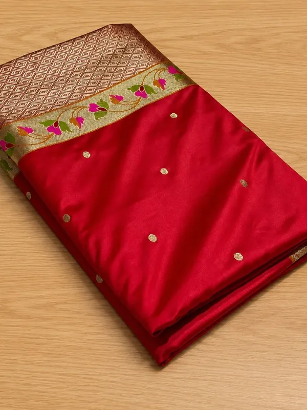 Tanaavya_Mina_Mashru_Katan_Silk_Saree_Blood_Red