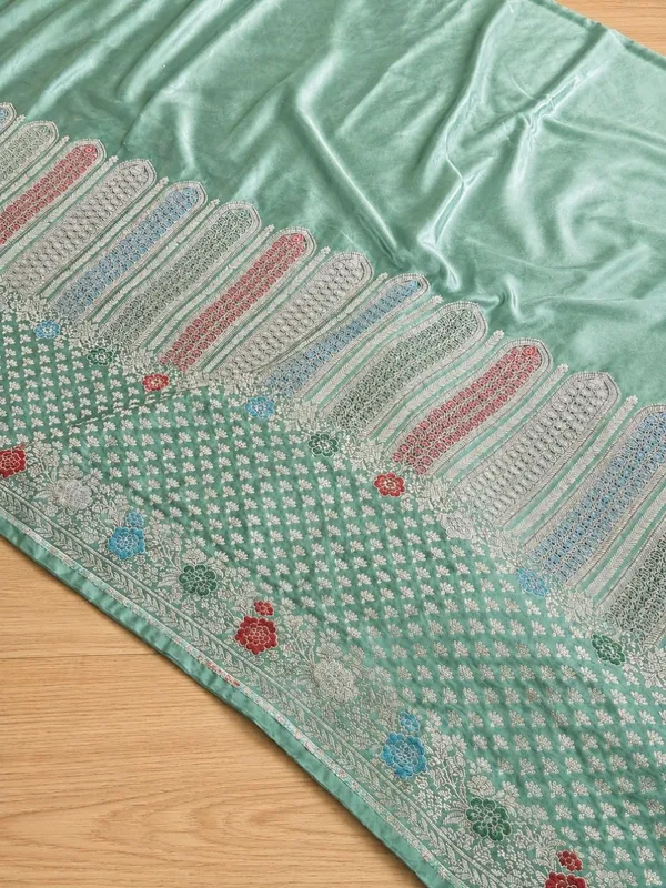 Tanaavya_Mina_Mashru_Katan_Silk_Saree_Sea_Green