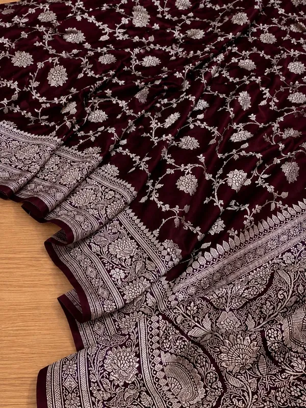Roop_Vaibhav_Mashru_Katan_Silk_Saree_Dark_Maroon