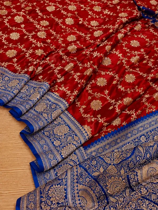 Roop_Vaibhav_Mashru_Katan_Silk_Saree_Dark_Red