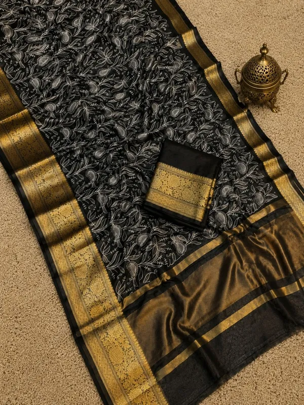 Dhaaga_Roop_Organza_Silk_Embroidery_Saree_Black