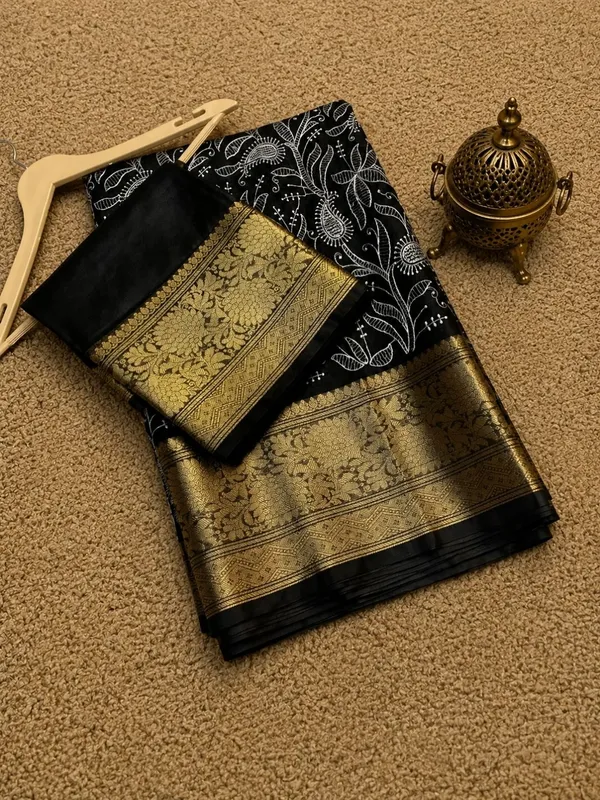 Dhaaga_Roop_Organza_Silk_Embroidery_Saree_Black