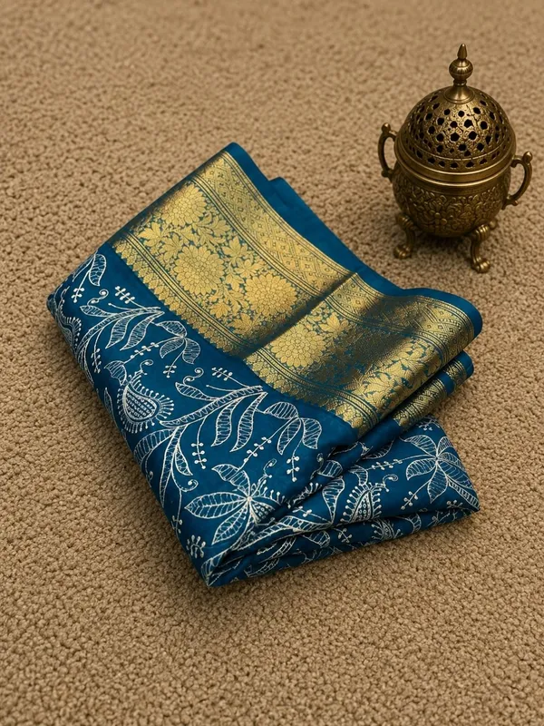 Dhaaga_Roop_Organza_Silk_Embroidery_Saree_Blue
