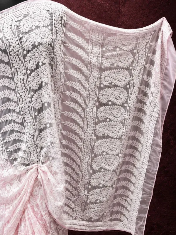 Taanvika_Georgette_Chikankari_Saree_Light_Pink
