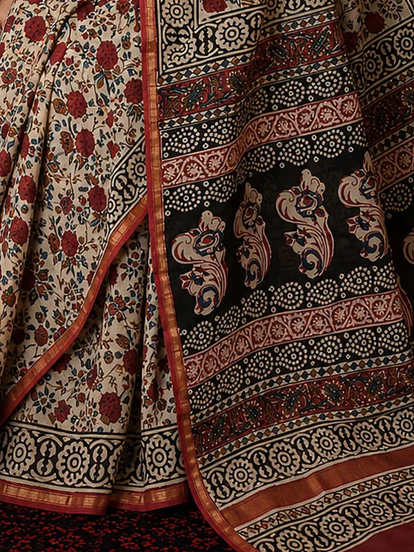 Kalamkari_Vaibhav_Chanderi_Silk_Saree_Nude_Beige
