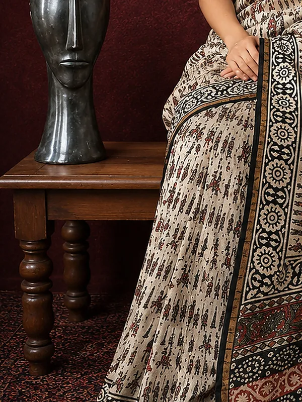 Kalamkari_Vaibhav_Chanderi_Silk_Saree_Bare_Beige