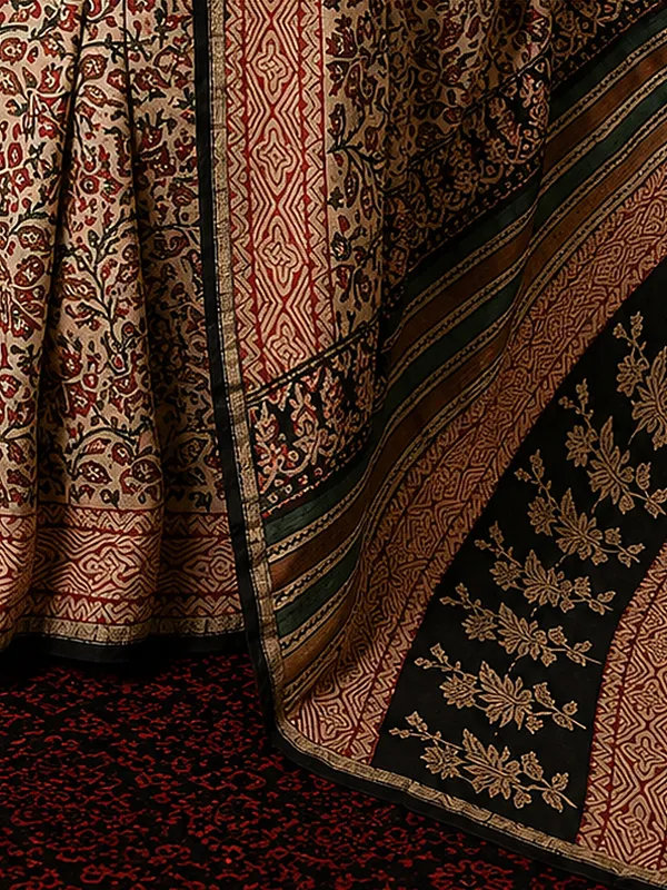 Kalamkari_Vaibhav_Chanderi_Silk_Saree_Mild_Beige