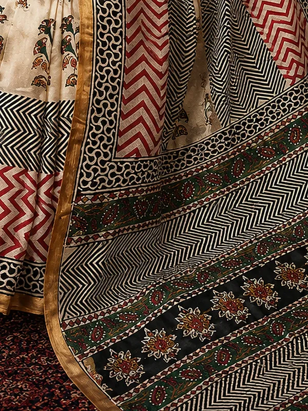 Kalamkari_Vaibhav_Chanderi_Silk_Saree_Calm_Beige