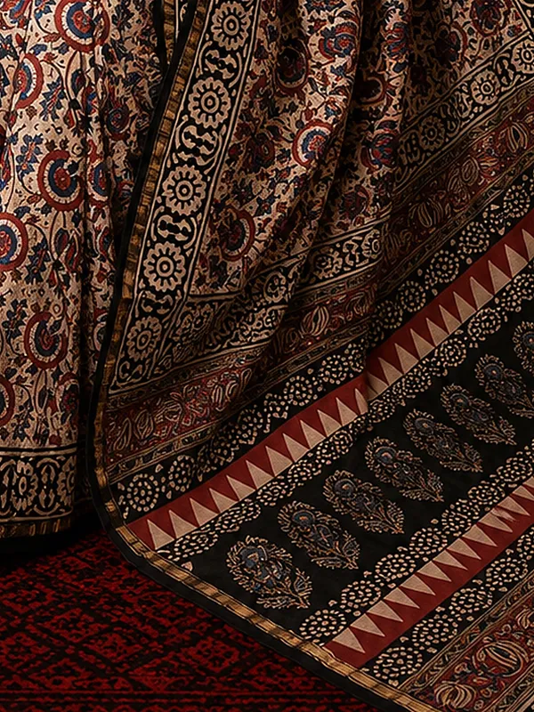 Kalamkari_Vaibhav_Chanderi_Silk_Saree_Reed_Beige