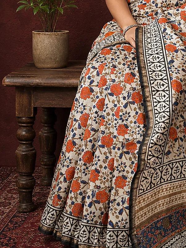 Kalamkari_Vaibhav_Chanderi_Silk_Saree_Malt_Beige