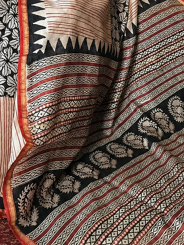 Kalamkari_Vaibhav_Chanderi_Silk_Saree_Bran_Beige