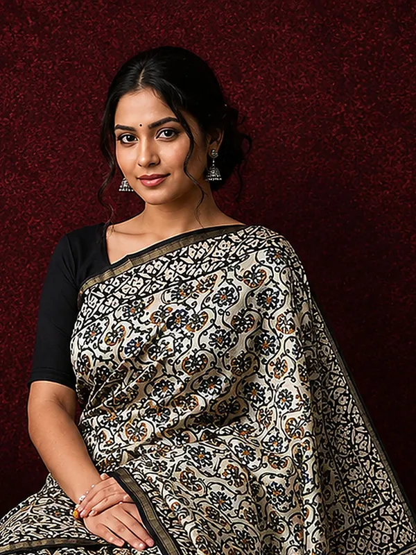 Kalamkari_Vaibhav_Chanderi_Silk_Saree_Soft_Beige