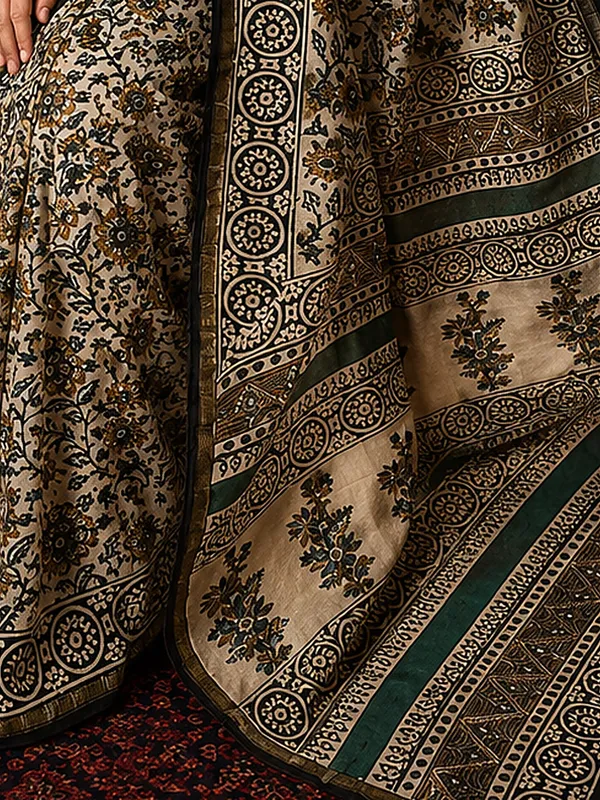 Kalamkari_Vaibhav_Chanderi_Silk_Saree_Warm_Beige