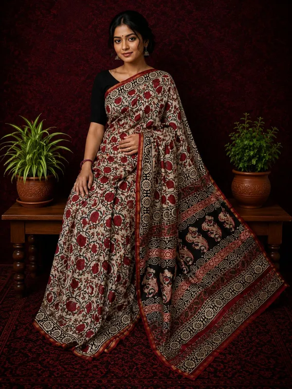 Kalamkari_Vaibhav_Chanderi_Silk_Saree_Silk_Beige