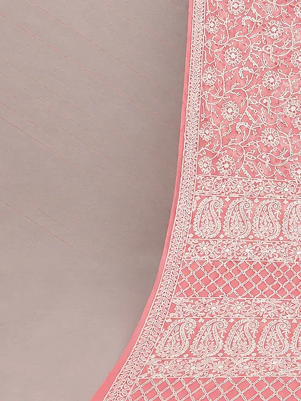 Ruhaani_Georgette_Chikankari_Saree_Peach
