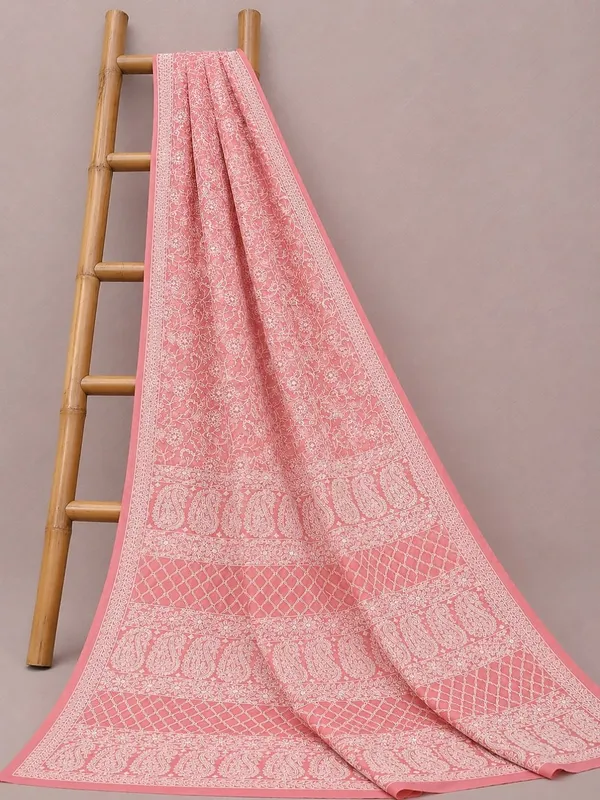 Ruhaani_Georgette_Chikankari_Saree_Peach