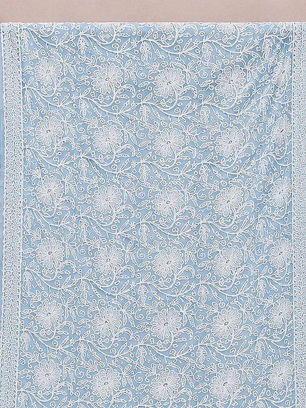 Ruhaani_Georgette_Chikankari_Saree_Light_Blue
