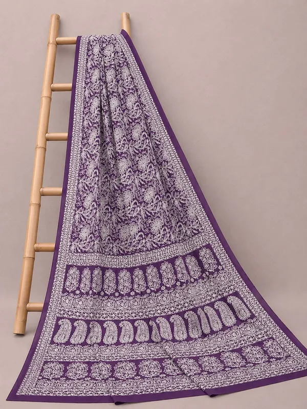 Ruhaani_Georgette_Chikankari_Saree_Dark_Purple