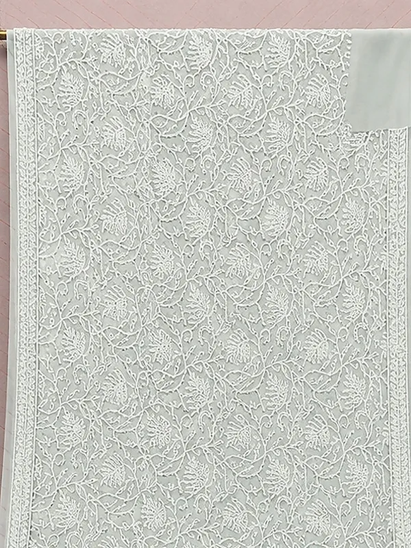 Ruhaani_Georgette_Chikankari_Saree_Light_Gray