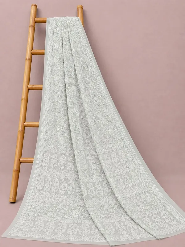 Ruhaani_Georgette_Chikankari_Saree_Light_Gray