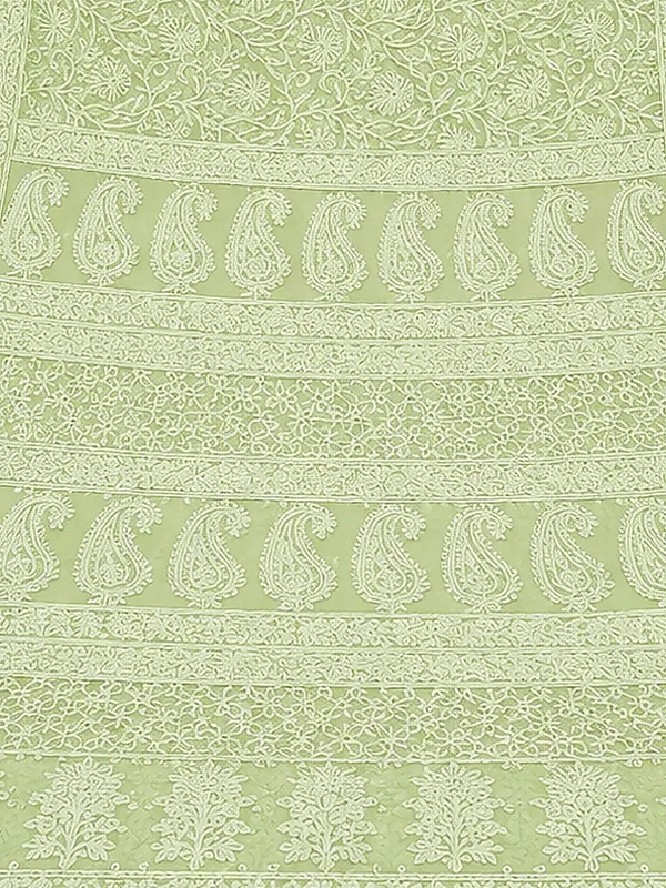 Ruhaani_Georgette_Chikankari_Saree_Bright_Green