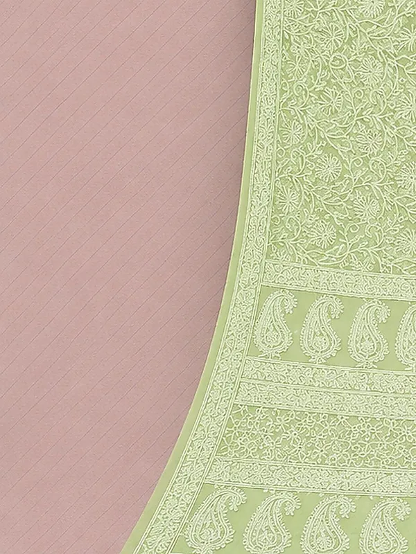 Ruhaani_Georgette_Chikankari_Saree_Bright_Green