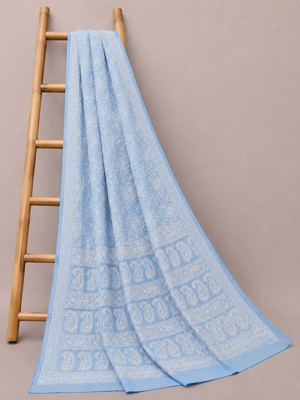 Ruhaani_Georgette_Chikankari_Saree_Plum