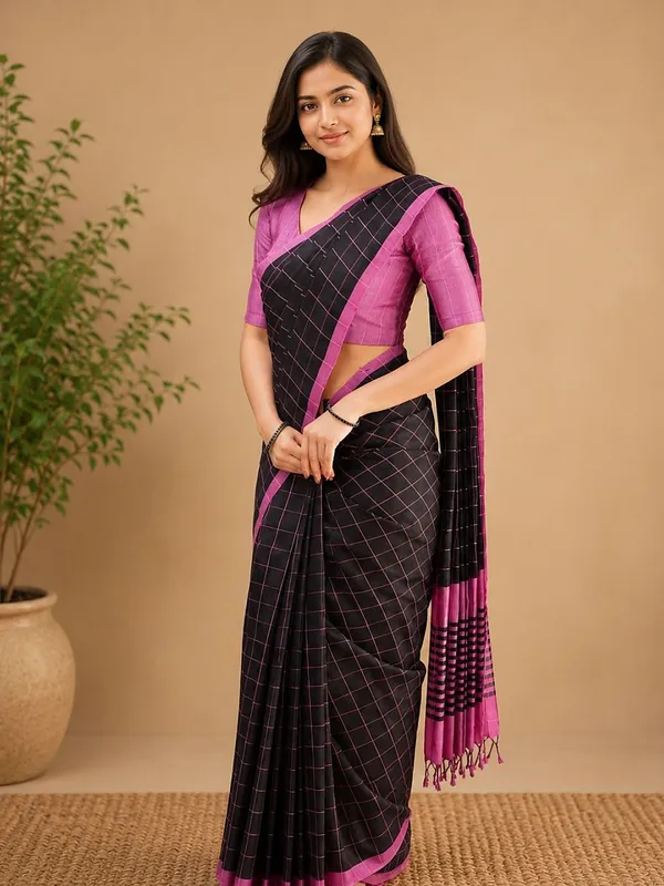 Vasudha_Khadi_Cotton_Handloom_Saree_Black