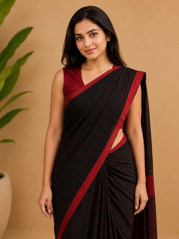 Vasudha_Khadi_Cotton_Handloom_Saree_Bold_Black