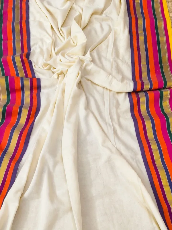 Charita_Pure_Handloom_Mul_Cotton_Saree_Off_White