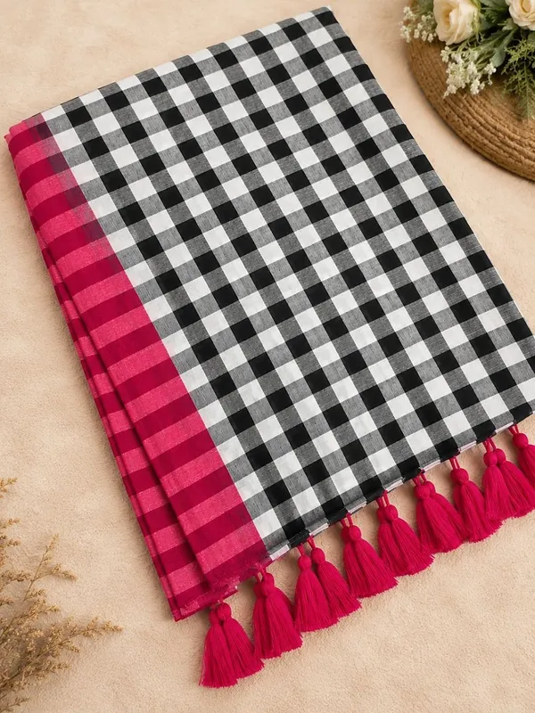Charita_Pure_Mul_Cotton_Handloom_Saree_Black_&_White
