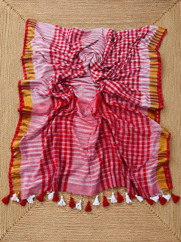 Zari_Manjari_Mul_Cotton_Handloom_Saree_Red_&_White