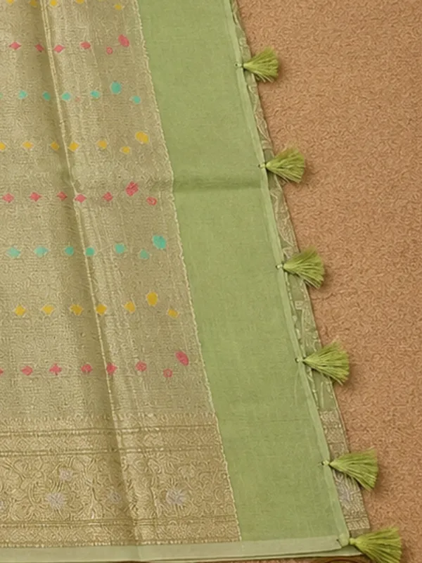 Tarini_Jamdani_Kora_Banarasi_Silk_Saree_Pistachio_Green