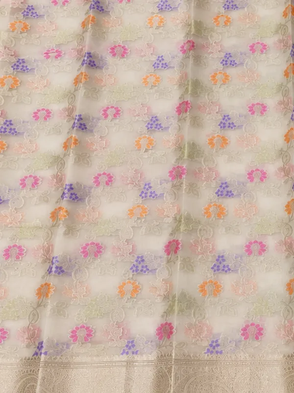 Tarini_Jamdani_Kora_Banarasi_Silk_Saree_Ivory_White