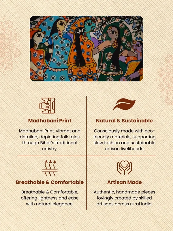 Hastakala_Khadi_Cotton_Madhubani_Suit_Set_(T+B+D)_Rust