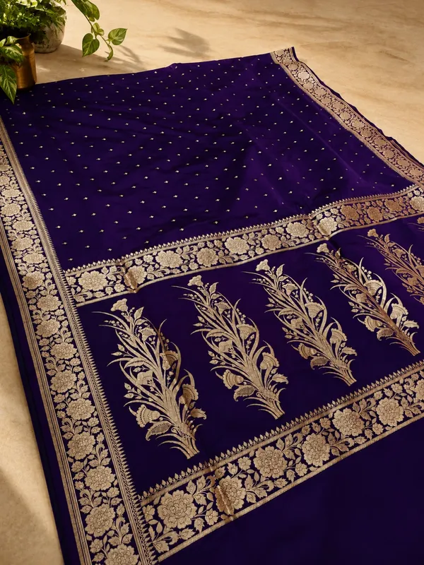 Aabha_Mashru_Katan_Silk_Brocade_Saree_Royal_Purple