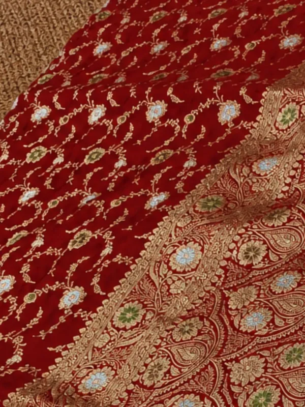 Sutra_Mashru_Alfi_Silk_Mina_Jaal_Saree_Crimson_Red