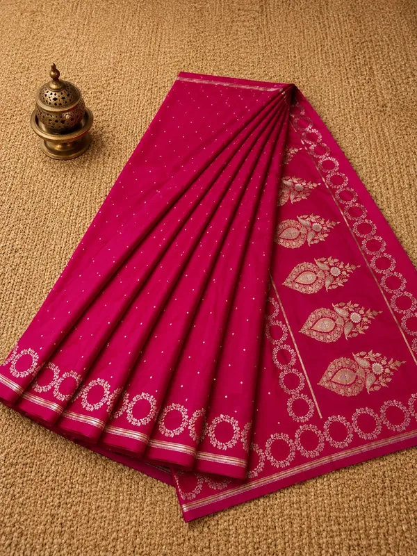 Varnam_Mashru_Silk_Brocade_Weaving_Saree_Fuchsia_Pink