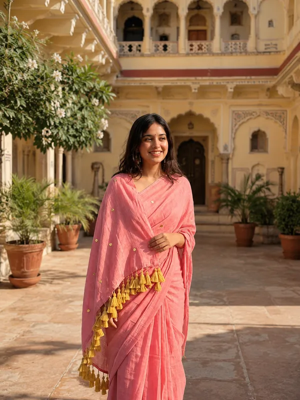 Chamak_Pure_Mul_Cotton_Sequin_Embroidery_Saree_Rose_Pink