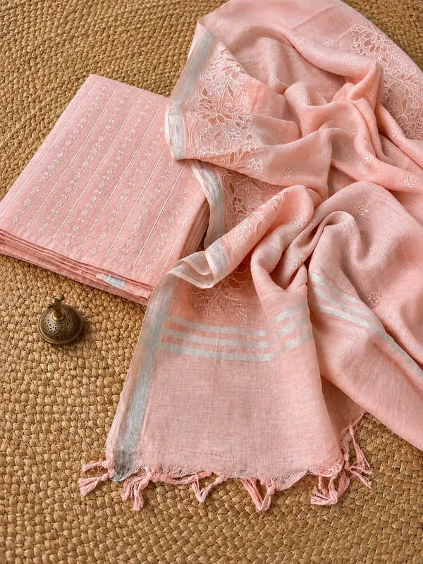 Saanvi_Pure_Linen_Embroidered_Suit_(T+B+D)_Soft_Peach