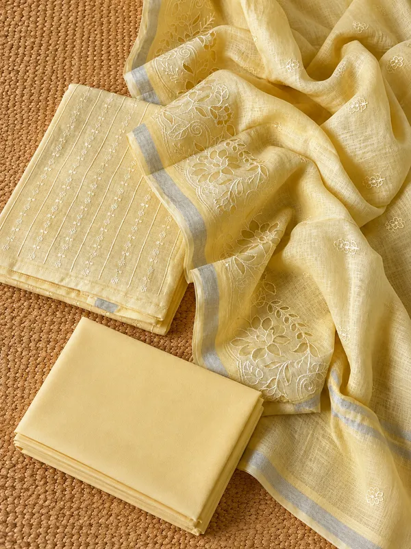 Saanvi_Pure_Linen_Embroidered_Suit_(T+B+D)_Butter_Yellow