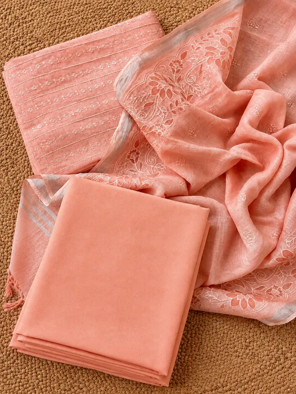 Saanvi_Pure_Linen_Embroidered_Suit_(T+B+D)_Dark_Peach