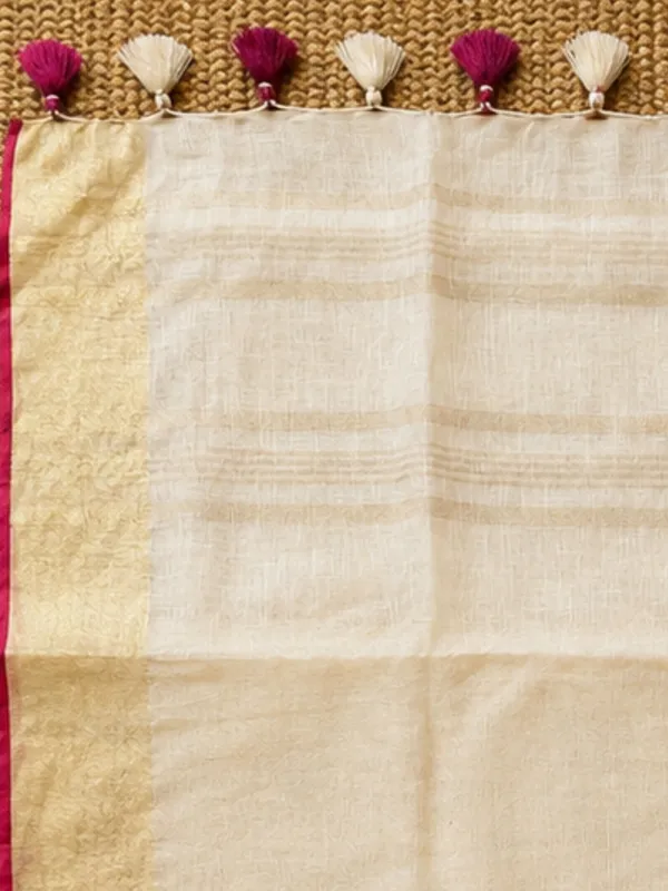 Aakriti_Pure_Linen_Embroidered_Saree_Soft_Cream