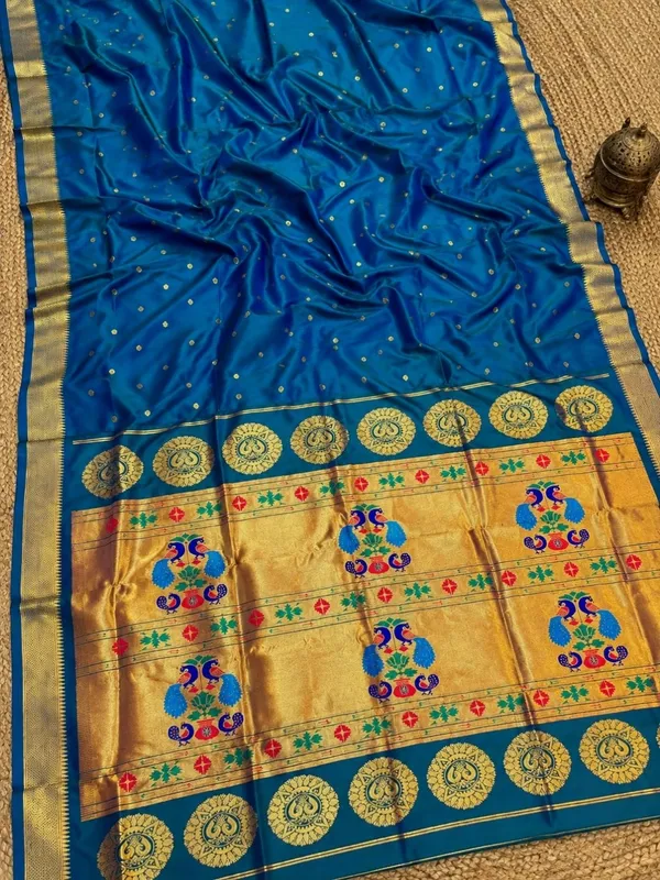 Rajdhara_Handloom_Paithani_Silk_Saree_Deep_Teal
